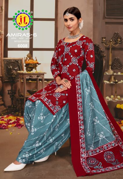 JT Amiras Vol-6 Cotton Designer Patiyala Dress Material